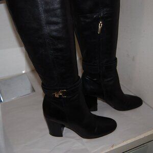 39.5/US8.5❤️Over-The-Knee Thigh High Heels Leather Biker English Riding Boots